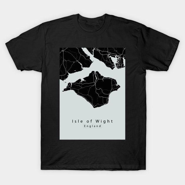 Isle of Wight England Island Map dark T-Shirt by Robin-Niemczyk